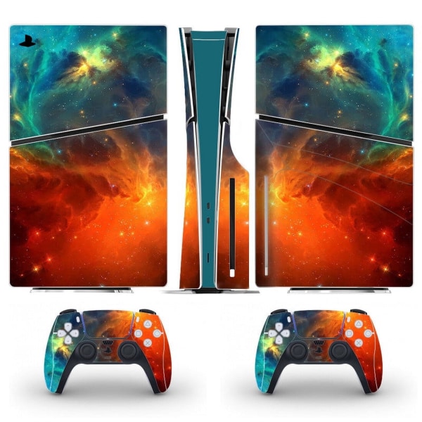 Playstation 5 Slim Ps5 Slim Red Starry Sky Skin Decal And Controller Stickers Set, Scratch-resistant (Disk) Style12