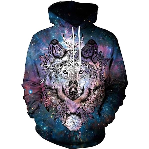 Herr långärmad huvtröja Halloween rolig besättning hals sweatshirt med känguruficka jul flerfärgad 3D-tryck tröja tröja（Storlek：M） Style05 M