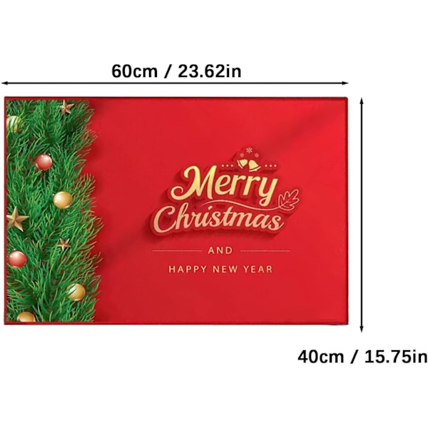 Dörrmatta inomhus, God Jul dörrmattor halkfri golvmatta slitstark entrématta polyester välkomstmattor 24\"×16\"
