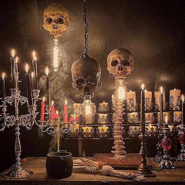 Kreativ Skallelampe Bordlampe Hjem Horror Soveromsdekorasjon