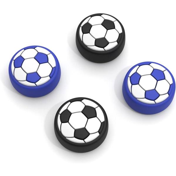 Tommelgrep-hetter for Nintendo Switch, søte joystick-deksler med 3D-mønsterdeksel Mykt bedårende silikon analog 4 stk sett for Switch/OLED/Lite, fotball