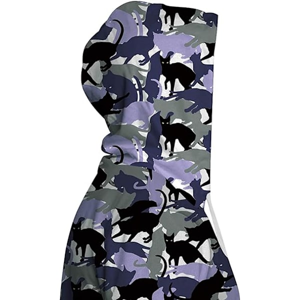 Herre langærmet hettegenser Halloween moro mannskap hals genser med kenguru lomme jul flerfarget 3D print genser genser (størrelse: XL) Purple XL