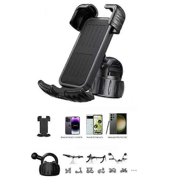 Secure Bicycle Phone Holder with Patented Handlebar Mount