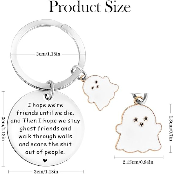 2-pack roliga nyckelringar, vänskapsnyckelringar bästa vännyckelringar unika vänskapspresenter födelsedagspresenter halloweenpresenter julklappar