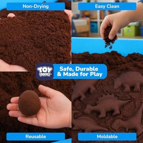 TOY Life Dinosaur Magic Sand Sensorisk Boks, Sandkassesæt, Alder 3-8