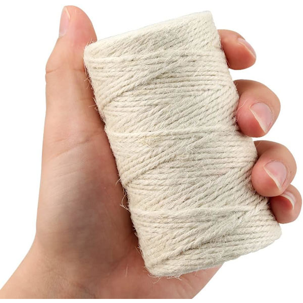 328 Fod Naturlig Bomuldsreb Bedste Kunst Håndværk Gave Snøre Jule Snøre Holdbar Pakkesnor Til Gave Ornamenter（Farve:Beige）