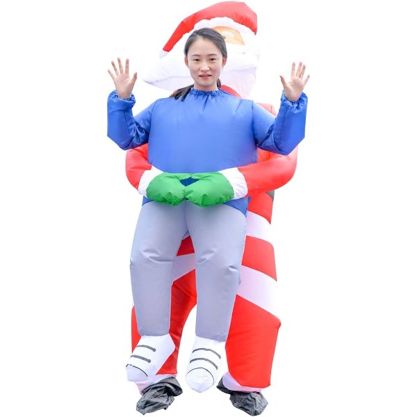Oppusteligt julemandskostume til voksne - Unisex - Cosplay-kostume til fest (bærer dig)