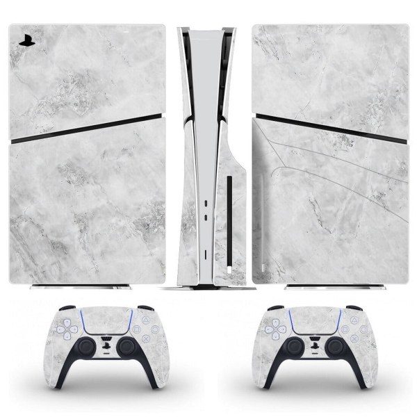 Playstation 5 Slim Ps5 Slim White tone -tarra ja ohjainteipit, naarmuuntumaton (levy) Style14