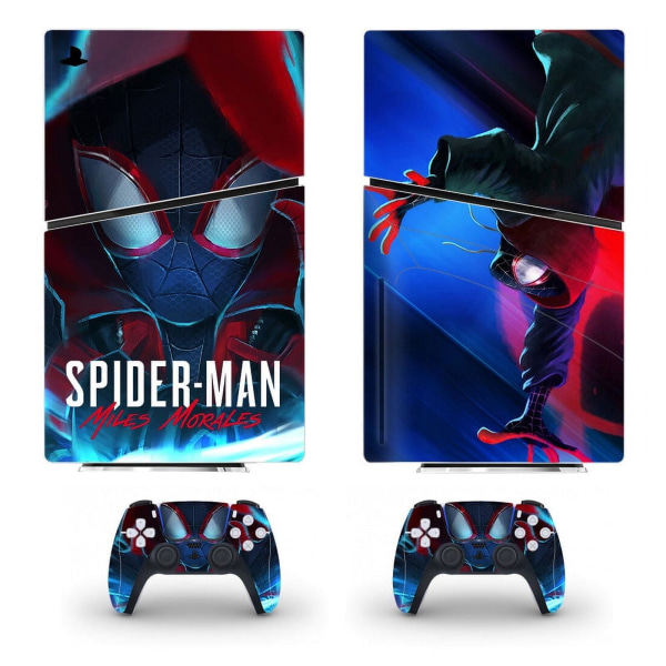 Playstation 5 Slim Ps5 Slim Miles Spider Man Skin Decal Og Controller Stickers Sæt, Ridsefast (Disk) Style08