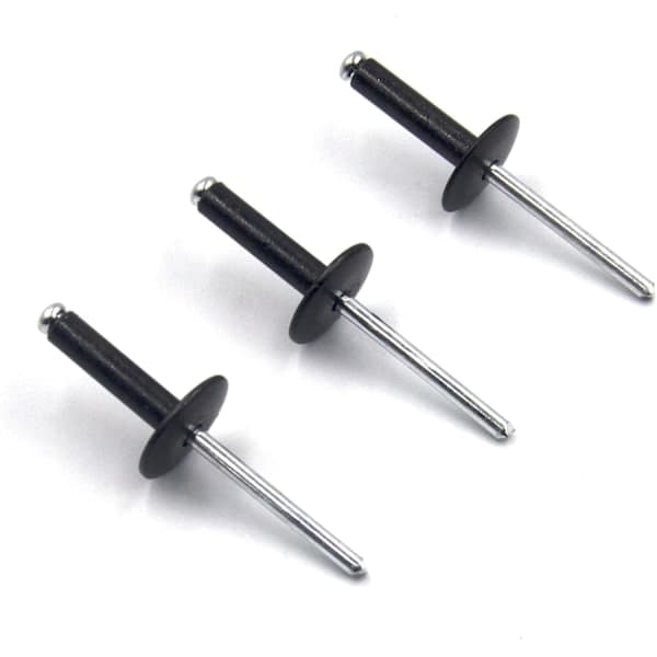 50 pcs Aluminum Blind Rivets with Large Flange 4.8 mm x 20 mm, 50-pack (Black)