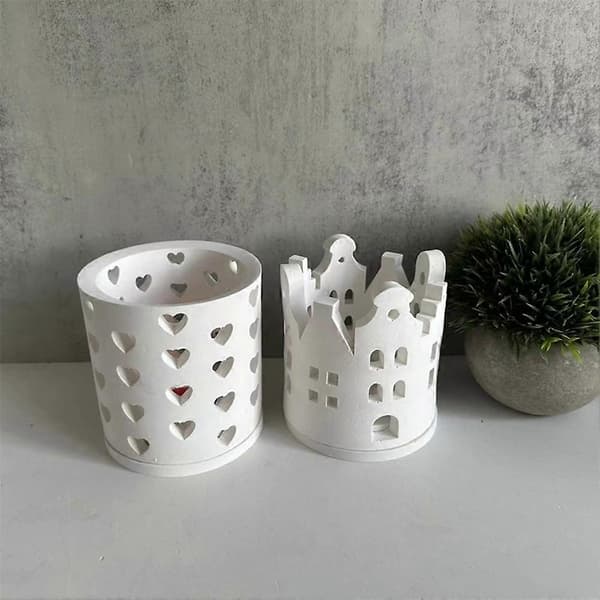 Gips silikagelform Husring Lysestakeform Kjærlighetsring Dekorform C