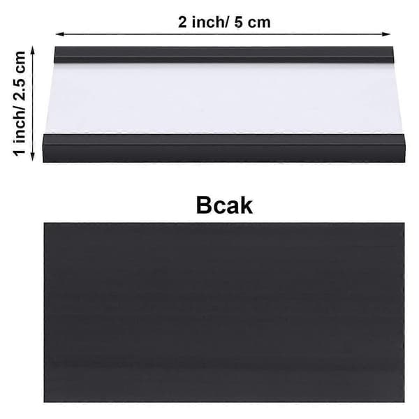Magnetic Label Holders 1 inch x 2 inch with White Card Inserts and Transparent Plastic Covers Magnetic Data Card Holders