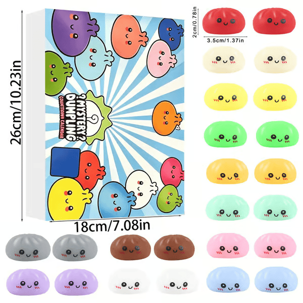 24-dagers julekalender med squishy-overraskelser – nedtelling, stresslindrende leketøy for barn, gutter og jenter Stil D Style D