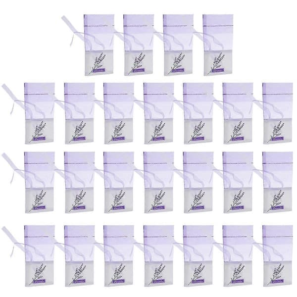 50 stk. tomme lavendelposer Blomsterprint Duftpose Brevpose til afslappende søvn Light purple 25pcs