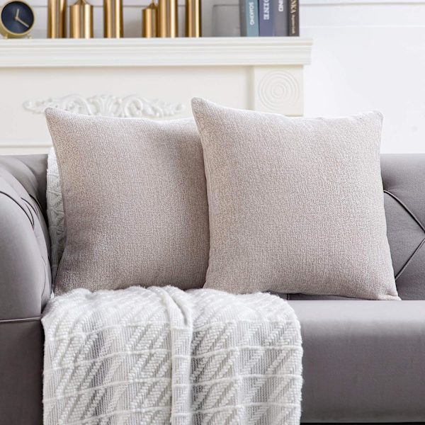 Nøytrale putetrekk 18x18 tommer sett med 2 solide rustikke bondehus dekorative putetrekk firkantet putetrekk for hjem sofa sofa dekorasjon
