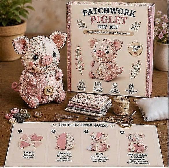 DIY Patchwork Dyresykit, Håndlavet Tøjdyr Håndværkssæt G