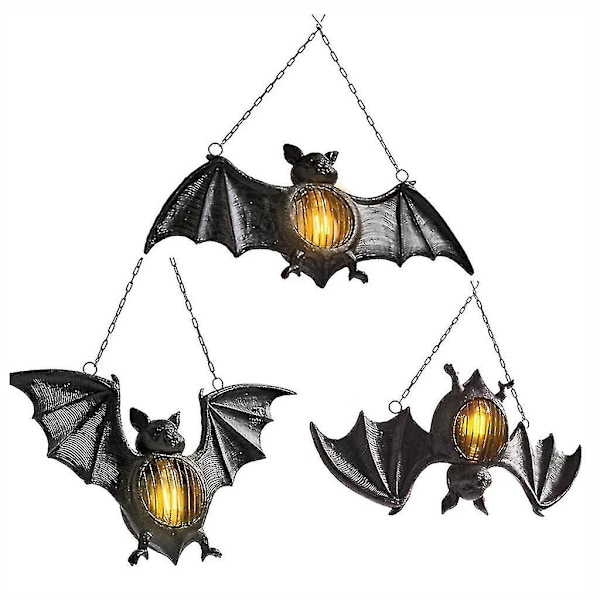 Dörrhängande fladdermus-hänge Kreativ lysande fladdermuslykta Hem Resin Ornament