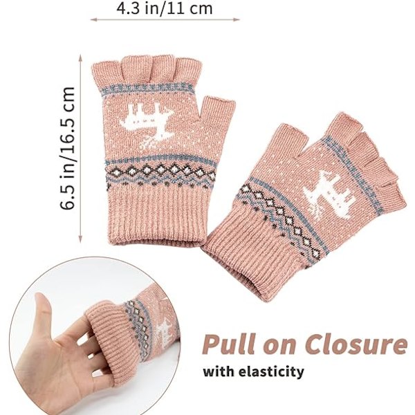 Unisex Vinter Halvfingerhandskar Varma Vinter Fingerlösa Pekskärmshandskar Stretchiga Stickade Skrivhandskar