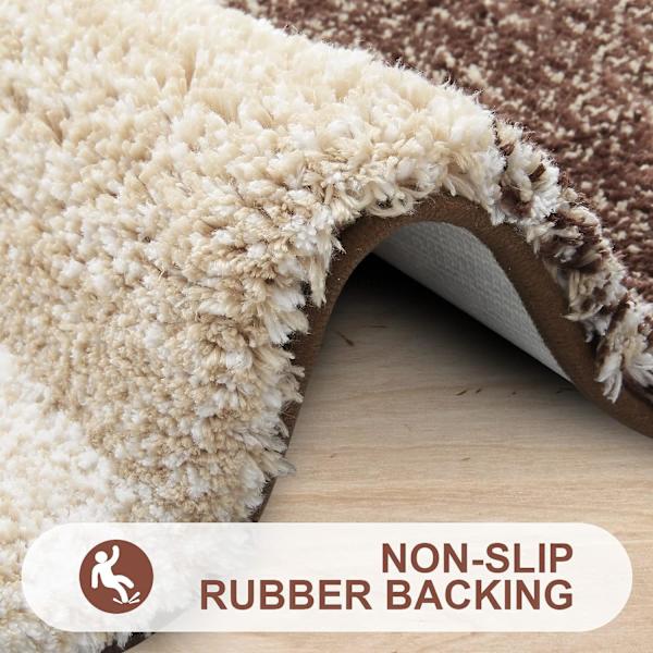 Luksuriøs Badeværelsesmåtte 20x30, Ekstra Blød og Absorberende Mikrofiber Bademåtte, Skridsikker Plysset Shaggy Badetæppe