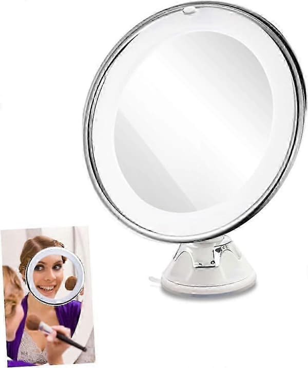 LED Makeup Spejl med 10x Forstørrelse til Badeværelsesbordplade og Toiletbord