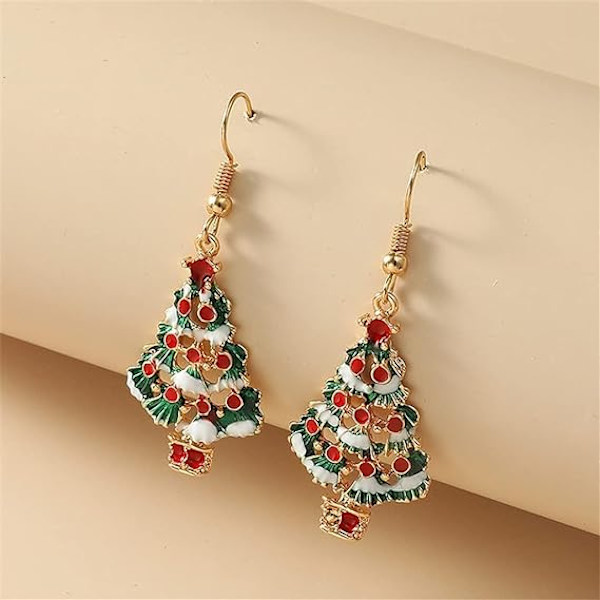Juletræ Øreringe Skinnende Zirkon Rhinestone Krystal Jule Øreringe Let Luksus Juletræ Stud Øreringe Jule Smykker til Kvinder Pige