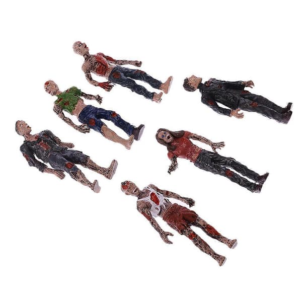 6 st. gående likmodeller, terrorzombier, actionfigurer, leksaker, dockor för barn