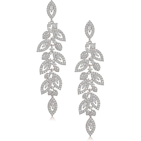 Bryllups Lysekrone Øreringe, Krystal Rhinestone Drop Dangle Øreringe Kompatible
