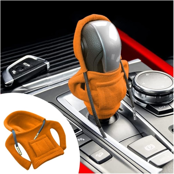Cover Bilinredning, roliga huvtröjor Växelspaksskydd för fordon, Bildekoration Skiftskydd Cover Inredningstillbehör (orange)