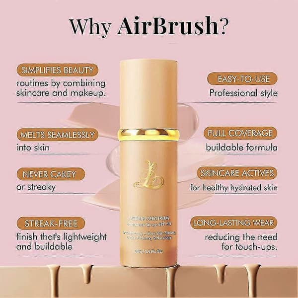 4-i-1 Farveskiftende Foundation, SPF 50+ Medium Spektrum Fuld Dækning Langtidsholdbar Makeup