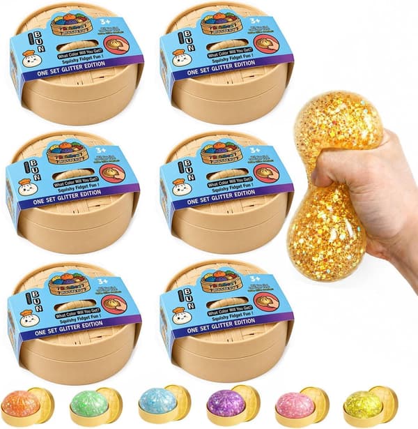 6 stk Squishy Legetøj Stressbolde Klem Dumpling Mystery | Lindrende Fidget Legetøj Søde Fødselsdagsgaver Festfavorit til Voksne