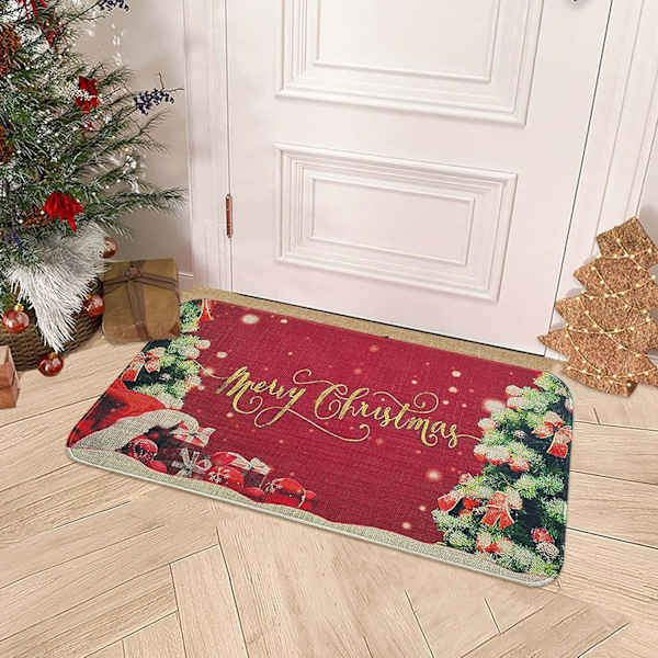 God Jul Julgranar Jul Dekorativ Dörrmatta (30\"x17\", Röd), Xmas Dörrmatta Golvmatta Entrématta För Inomhus Utomhus