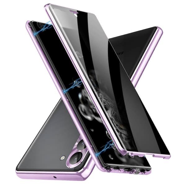 Case for Samsung Galaxy S24 Anti-Spy Double-Sided Tempered Glass with Metal Frame