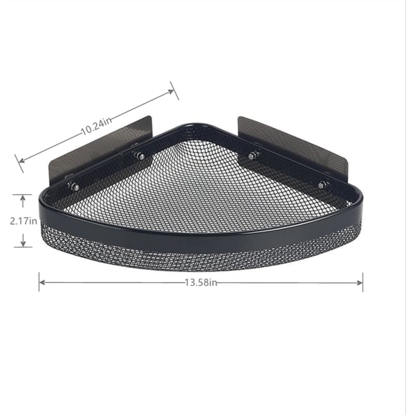 2 st badrumshörnhylla, stansfri badrumshylla stativ, förvaringshyllor för toaletter, badrum och kök (svart)