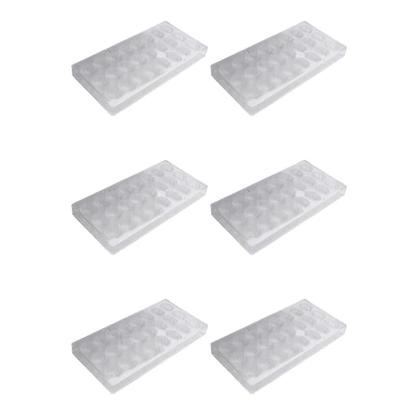 6X Skalform Hård Chokoladeform 3D Musling Polycarbonat Klar Is Gelé Slikform
