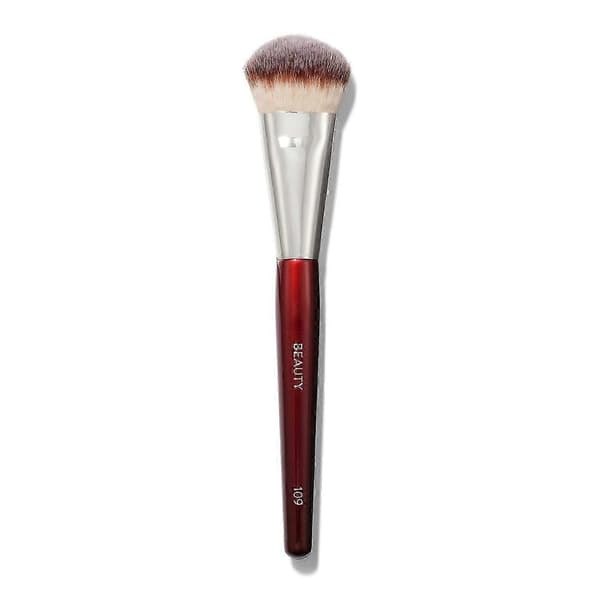 Mini konturerad foundationborste 109 för flytande eller krämiga foundations, bronzer, rouge, highlighter