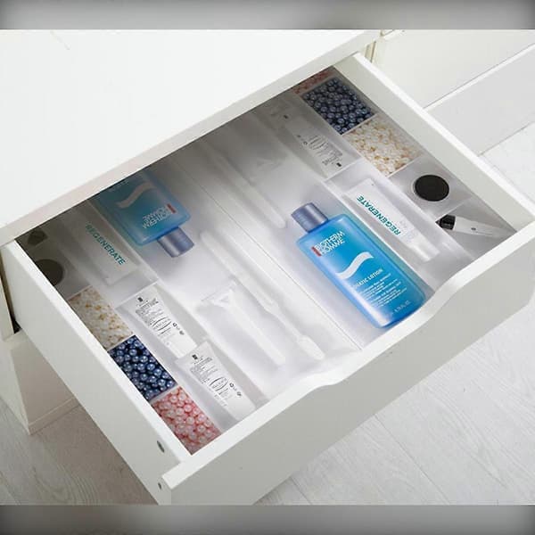 Desktop Organizer with 8 Compartments PS Plastic Drawer Divider for Office and Home