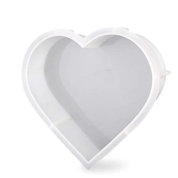 Store silikoneforme til harpiks, hjerteharpiksform, epoxyharpiksforme til blomsterkonservering, harpikskunststøbning White