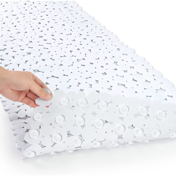 Liukumatonta Kivimuotoista Kylpyammeen Matto Musta 16 W x 35 L Tuumaa (Vain Sileille/Tekstuurittomille Ammeille) Turvallinen Suihkumatto Viemärireikillä, ImuKupit Kylpyhuoneeseen
