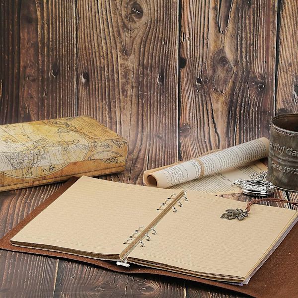 PU Läder Journal Notebook, Påfyllningsbar Resa Skrivande Journaler Dagbok, Gåvor till Kvinnor, Män, Tonårsflickor och Pojke(Blå, A6 5.1\" x 7.2\")