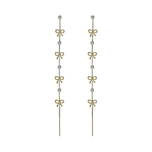 Kvinnors Rhinestone Crystal Bröllop Brud 2 Blad Drop Dangle Chandelier Örhängen Svart