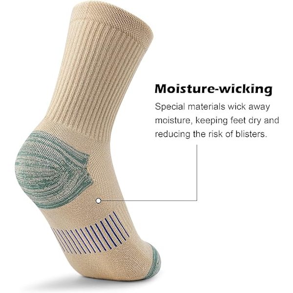 Crew Socks Dam Hiking Running Athletic Cushioned Compression Socks 5-6 Par