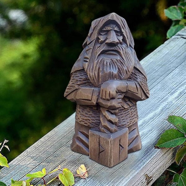 Vikinge Statue Barbar Resin - Vikinge Statue Viking | Figur af den nordiske gud Odin Statue, Vikinge Barbar Statue til Havefontæner