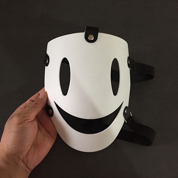 Mask fuldt ansigt horror mystisk smiley hvid maske mand - afvis kamera system