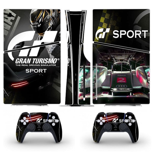 Playstation 5 Slim Ps5 Slim GT Sport Skin Dekal Och Controller Stickers Set, Reptålig (Disk02) Style13