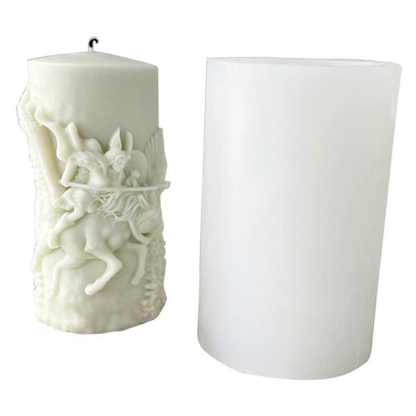 Relief Duftlysform Silikoneforme til Fremstilling af Lys DIY Cylindrisk Duftlysform Harpiksforme Indretning