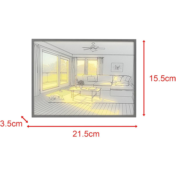 LED-belysning Dekorationsmålning, Vägglampa Skugglampa Ambient Nattljus LED Lysande Fotoram för Hotellfest Kök Bröllop, S Hund och Fläkt
