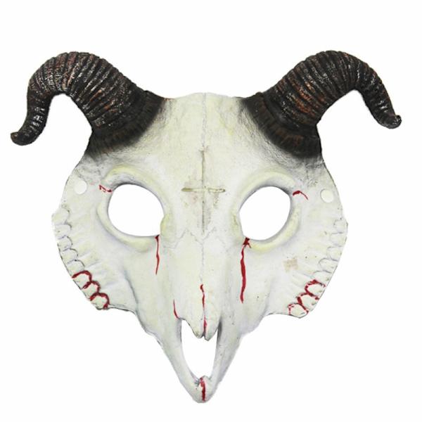 Halloween-puolipäänaamio, pelottava eläinnaamio, demoninaamio, lampaansarvinen aave, paholainen irvistää, pääsiäisen kauhutarvike, festivaalin cosplay-juhlan asuste, aikuisten naamiaisasu