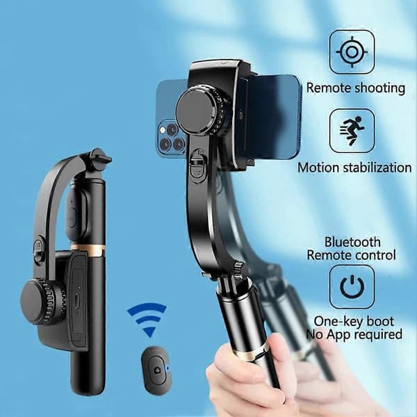 Handhållen Gimbal Stabilisator Selfie Stick Smartphone Action Kameror Bluetooth Stativ