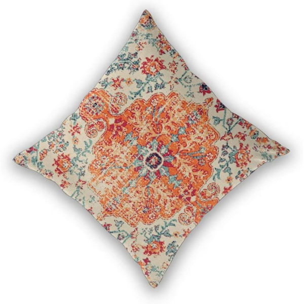 Orange Bohemian Kuddfodral 18x18 Set om 2, Etnisk Mönster Kuddfodral Bohemian Lantlig Hus Soffa Inomhus och Utomhus Dekoration