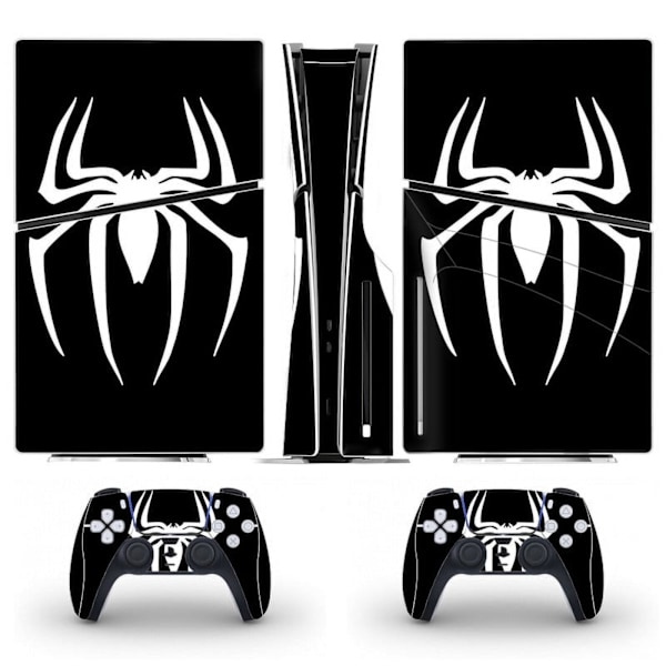 Playstation 5 Slim Ps5 Slim Sort Spider Man Skin Decal Og Controller Stickers Sæt, Ridsefast (Disk) Style06